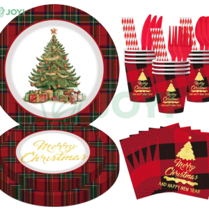 Buffalo Plaid Tree Christmas Tableware Set