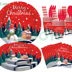 Snowman Cottage Christmas Tableware Set