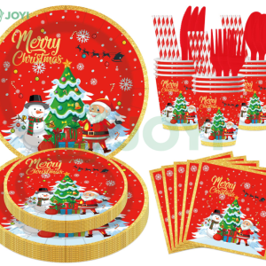 Golden Santa Christmas Tableware Set
