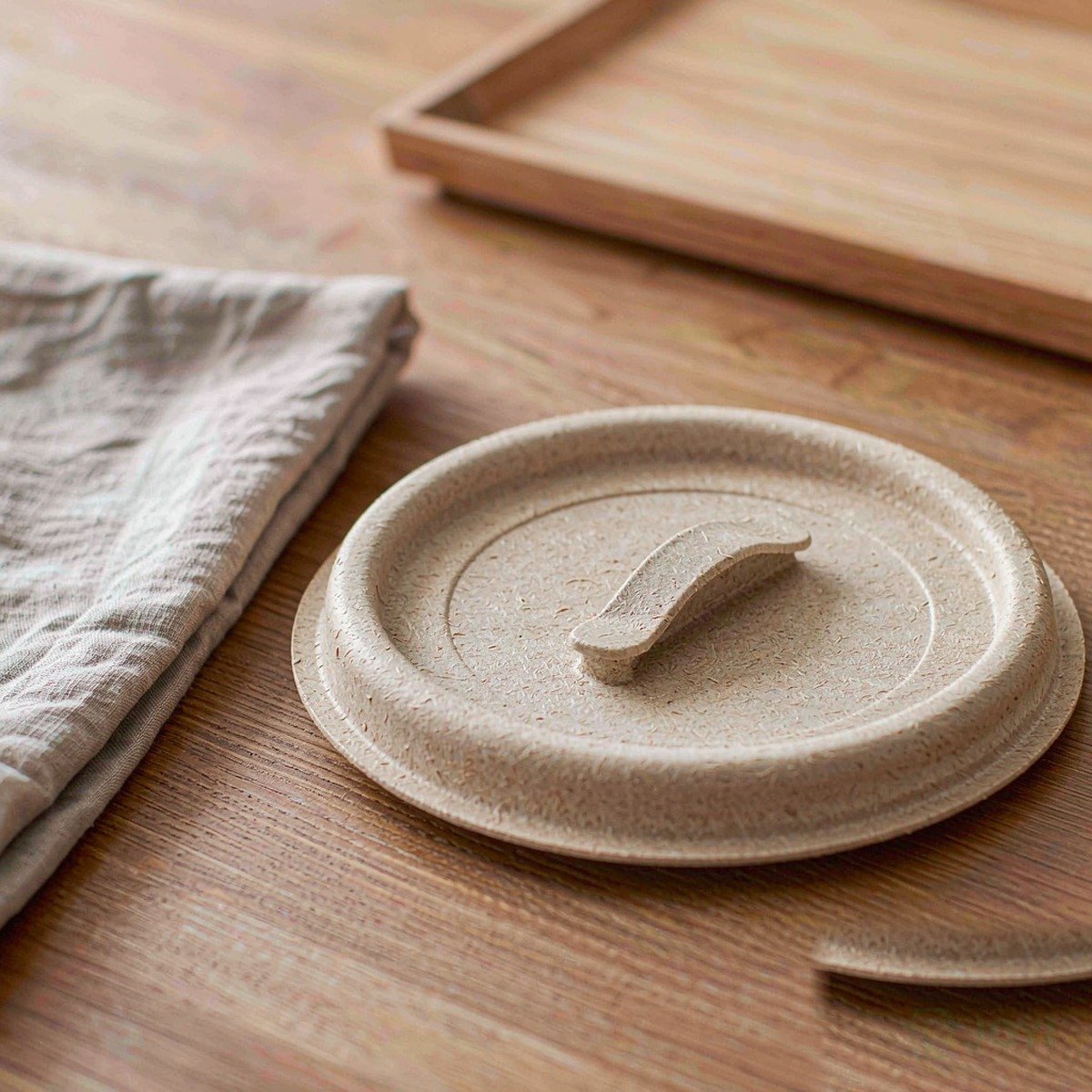 Compostable Wheat Straw Fibre Lid for 425ml Cup Ø108 x H11 mm