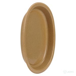 Compostable Wheat Straw Fibre Small Oval Plate 233 x 165 x H22 mm