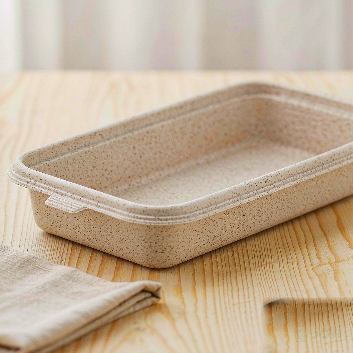 Compostable Wheat Straw Fibre Lid for 400ml Food Box 178 x 128 x H20 mm