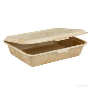 Compostable Wheat Straw Fibre 450ml Meal Box 247 x 174 x H35 mm