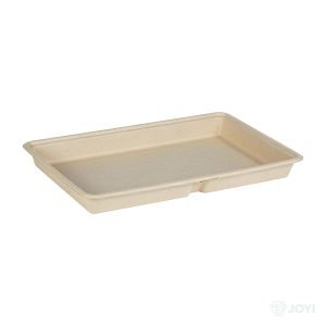 Compostable Wheat Straw Fibre 9" Large Meal Box 465 x 238 x H54 mm