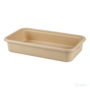 Compostable Wheat Straw Fibre 10" 3-Compartment Meal Box 455 x 248 x H47 mm