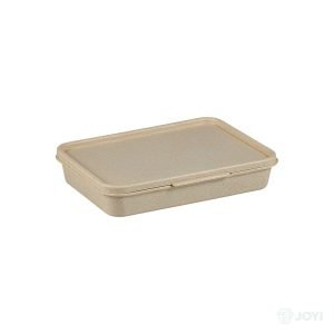 Compostable Wheat Straw Fibre 9" x 6" Meal Box 330 x 230 x H33 mm