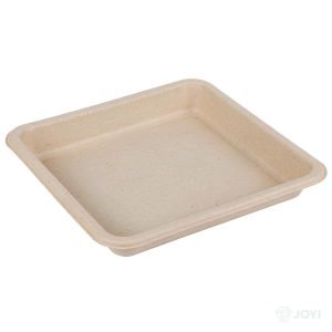 Compostable Wheat Straw Fibre Square Cake Tray 132 x 113 x H10 mm