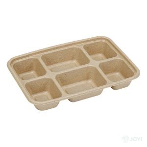 Compostable Wheat Straw Fibre 1500ml 4-Compartment Meal Box 281 x 210 x H40 mm