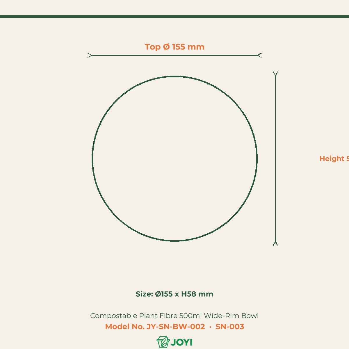 Compostable Plant Fibre Round Bowl 500/1000/1250 ml