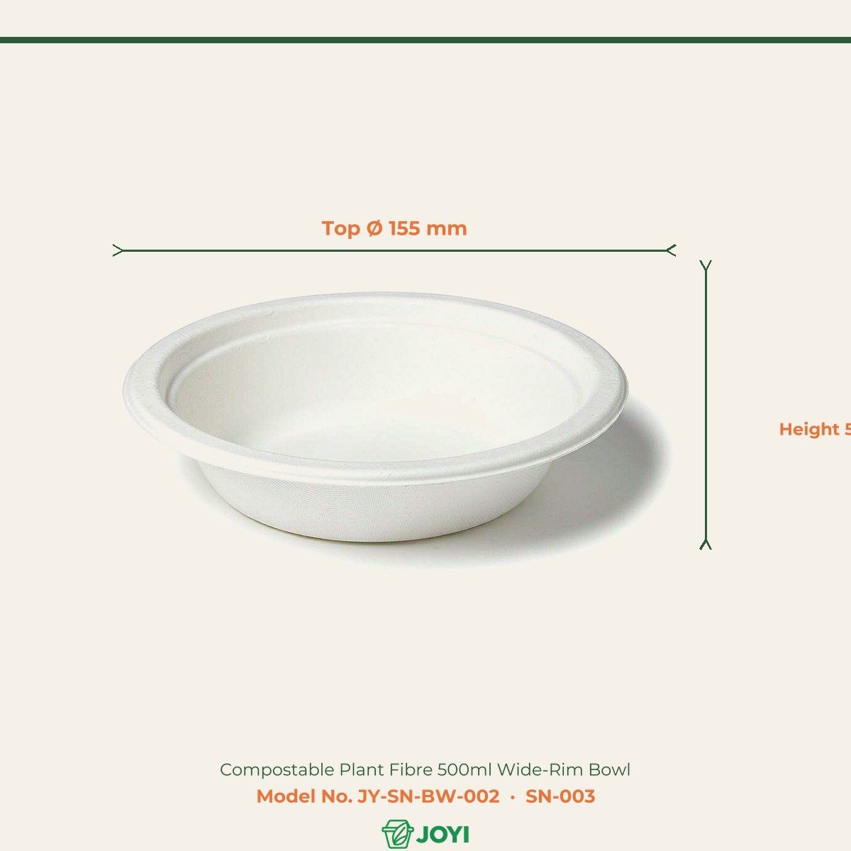 Compostable Plant Fibre Round Bowl 500/1000/1250 ml