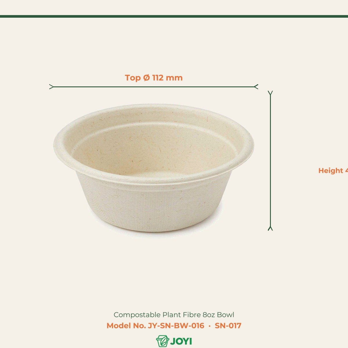 Compostable Plant Fibre 8oz Bowl