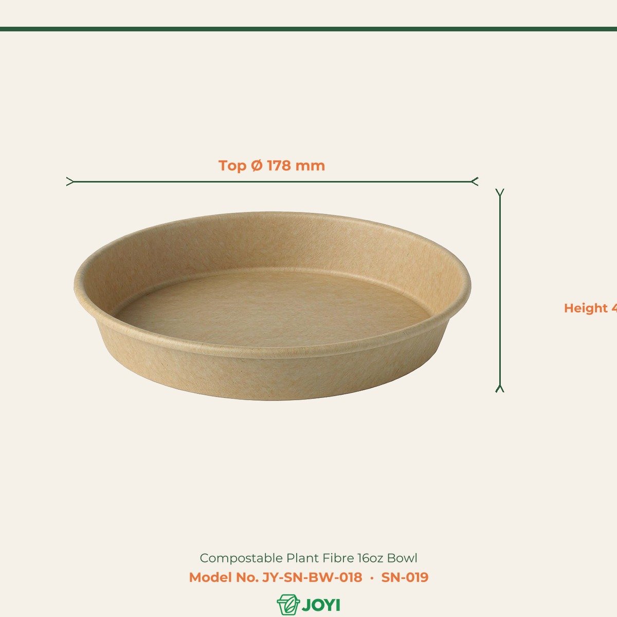 Compostable Plant Fibre 16oz Bowl