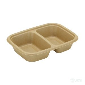 Compostable Plant Fibre 2-Compartment Salad Bowl