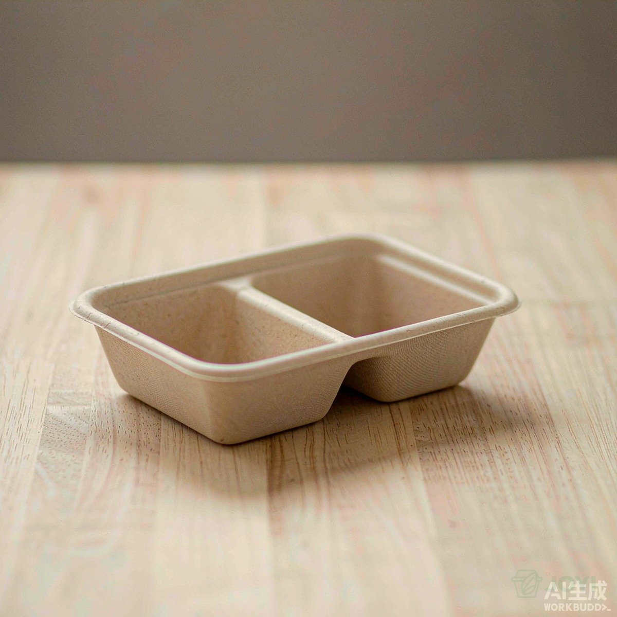 Compostable Plant Fibre 500ml 2-Compartment Salad Bowl