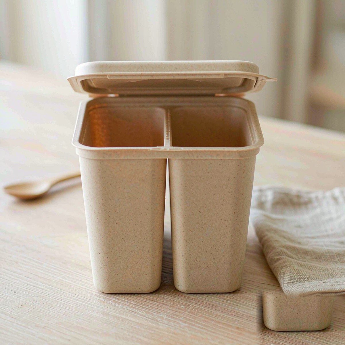Compostable Plant Fibre 2-Compartment Meal Box