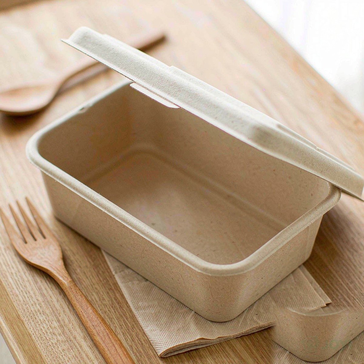 Compostable Plant Fibre Meal Box 228 x 152 x H76 mm