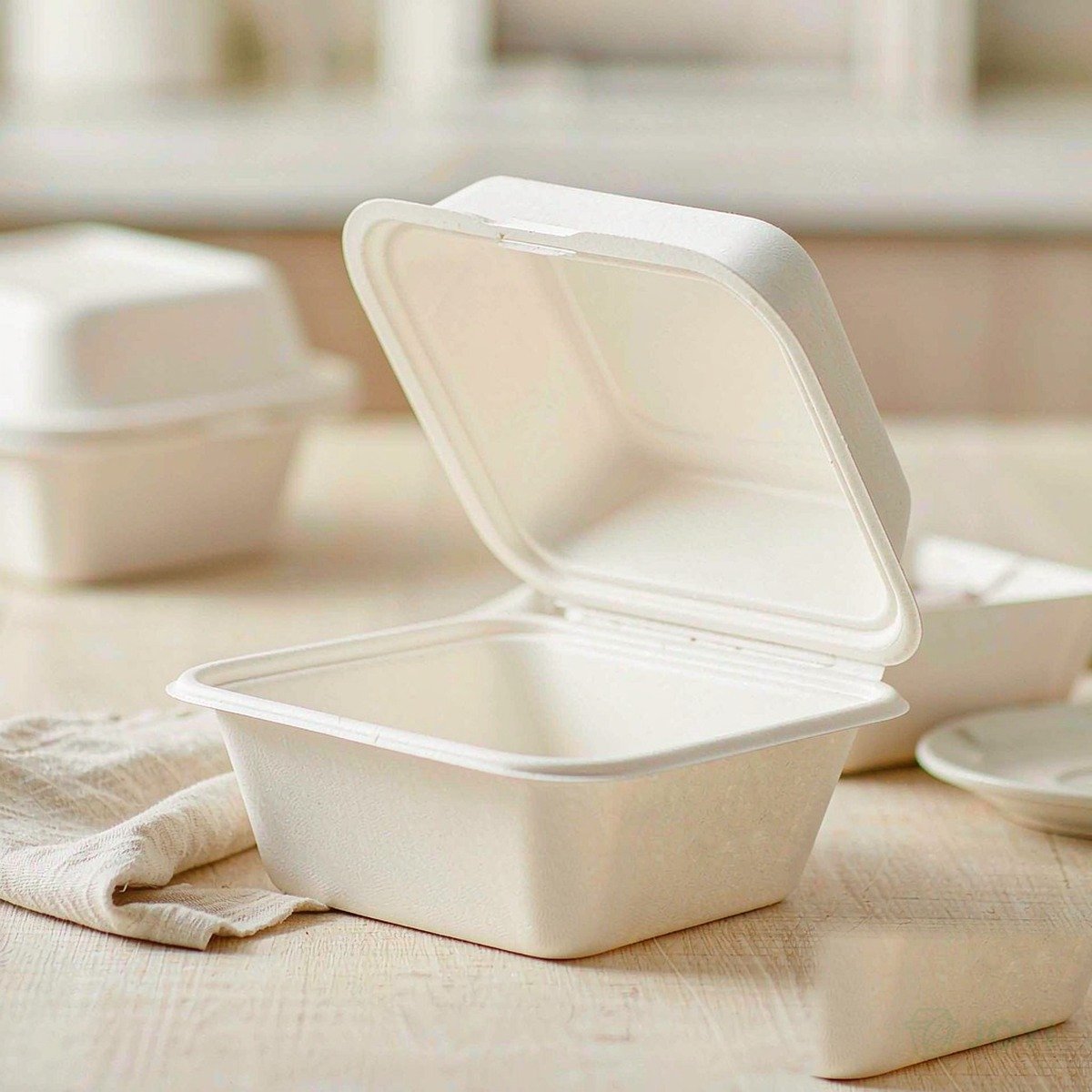 Compostable Plant Fibre 450ml Meal Box