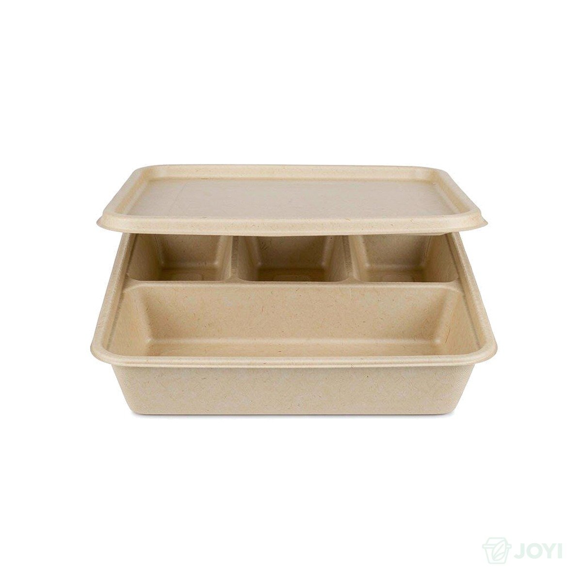 Compostable Plant Fibre 9" 3-Compartment Meal Box