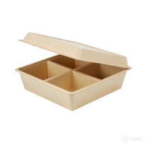 Compostable Plant Fibre 9" 3-Compartment Meal Box 228 x 228 x H63 mm