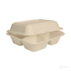 Compostable Plant Fibre 8" 3-Compartment Meal Box 203 x 203 x H63 mm