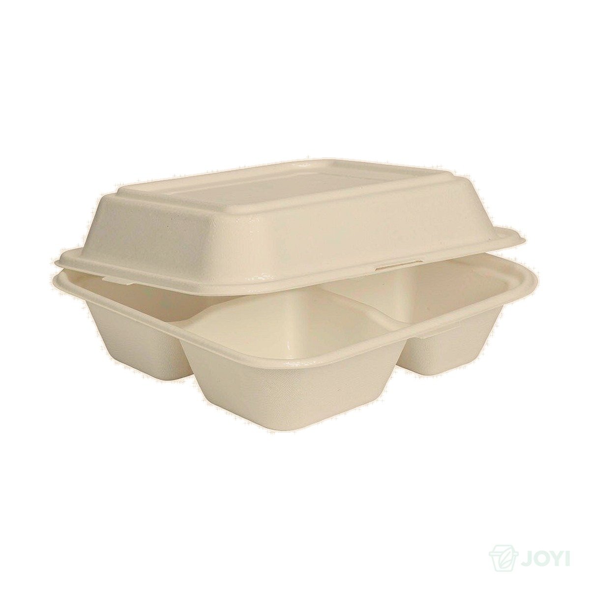 Compostable Plant Fibre 8" 3-Compartment Meal Box 203 x 203 x H63 mm