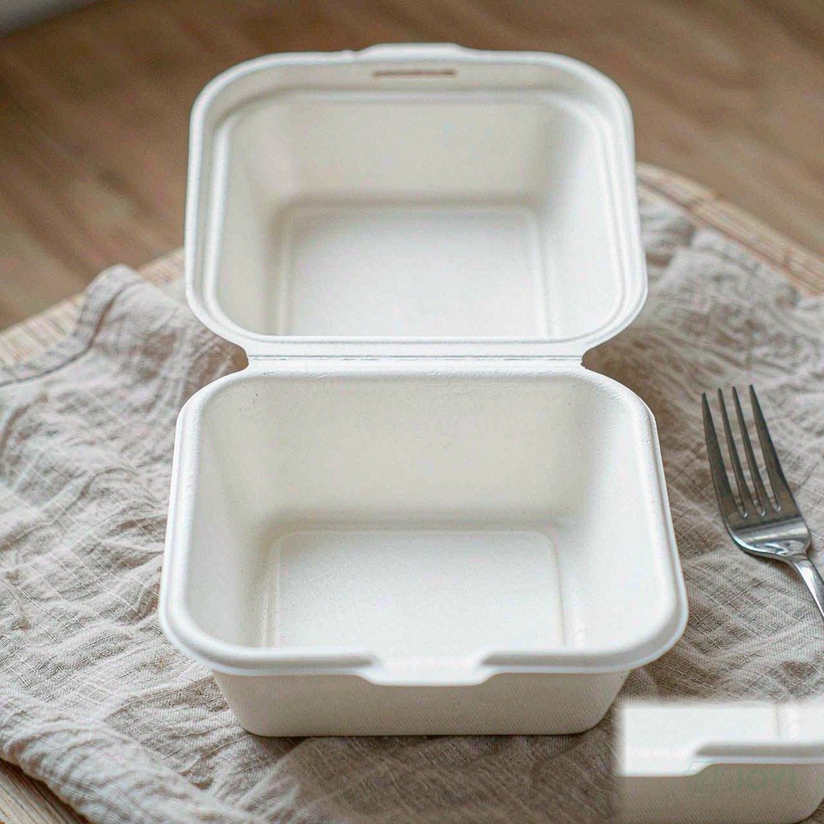 Compostable Plant Fibre Burger Box 152 x 152 x H76 mm