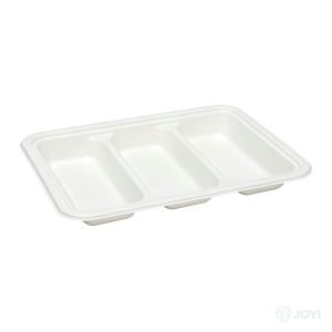 Compostable Plant Fibre 3-Compartment Plate