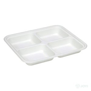 Compostable Plant Fibre 4-Compartment Plate