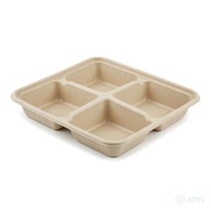 Compostable Plant Fibre 4-Compartment Divided Straight-Divider Box