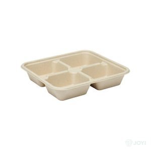 Compostable Plant Fibre 4-Compartment Divided Reinforced Box