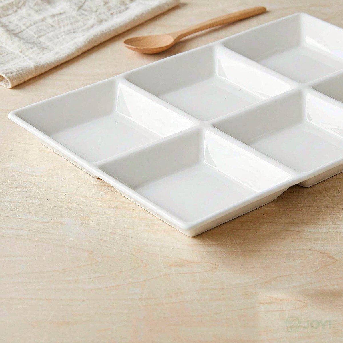 Compostable Plant Fibre 4-Compartment Plate 278 x 213 x H31 mm