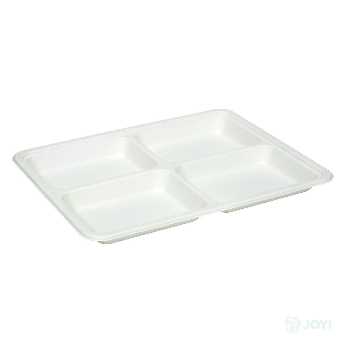 Compostable Plant Fibre 4-Compartment Plate 278 x 213 x H31 mm