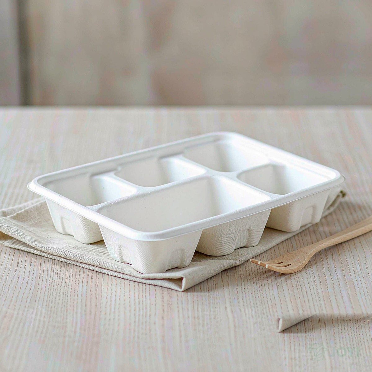Compostable Plant Fibre 5-Compartment Divided Box
