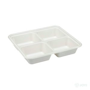 Compostable Plant Fibre 4-Compartment One-Piece Box