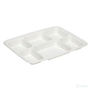 Compostable Plant Fibre 5-Compartment Plate 265 x 211 x H28 mm