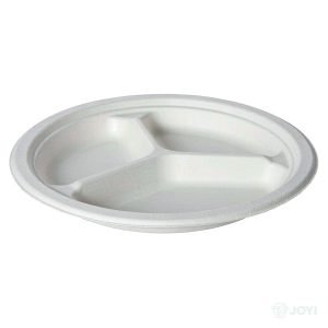 Compostable Plant Fibre 10" 3-Compartment Plate