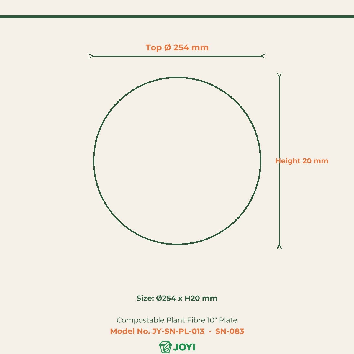 Compostable Plant Fibre 10" Plate