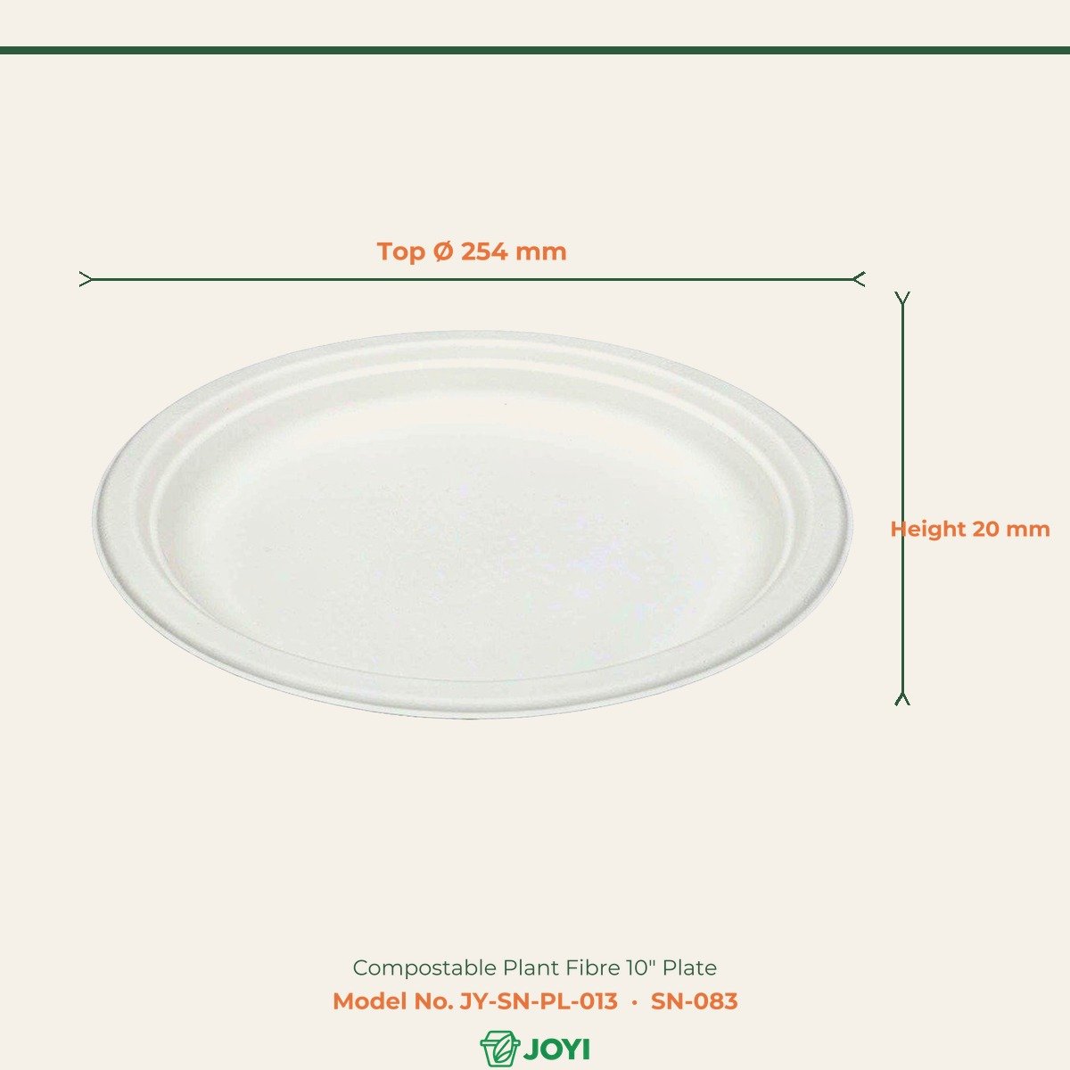 Compostable Plant Fibre 10" Plate