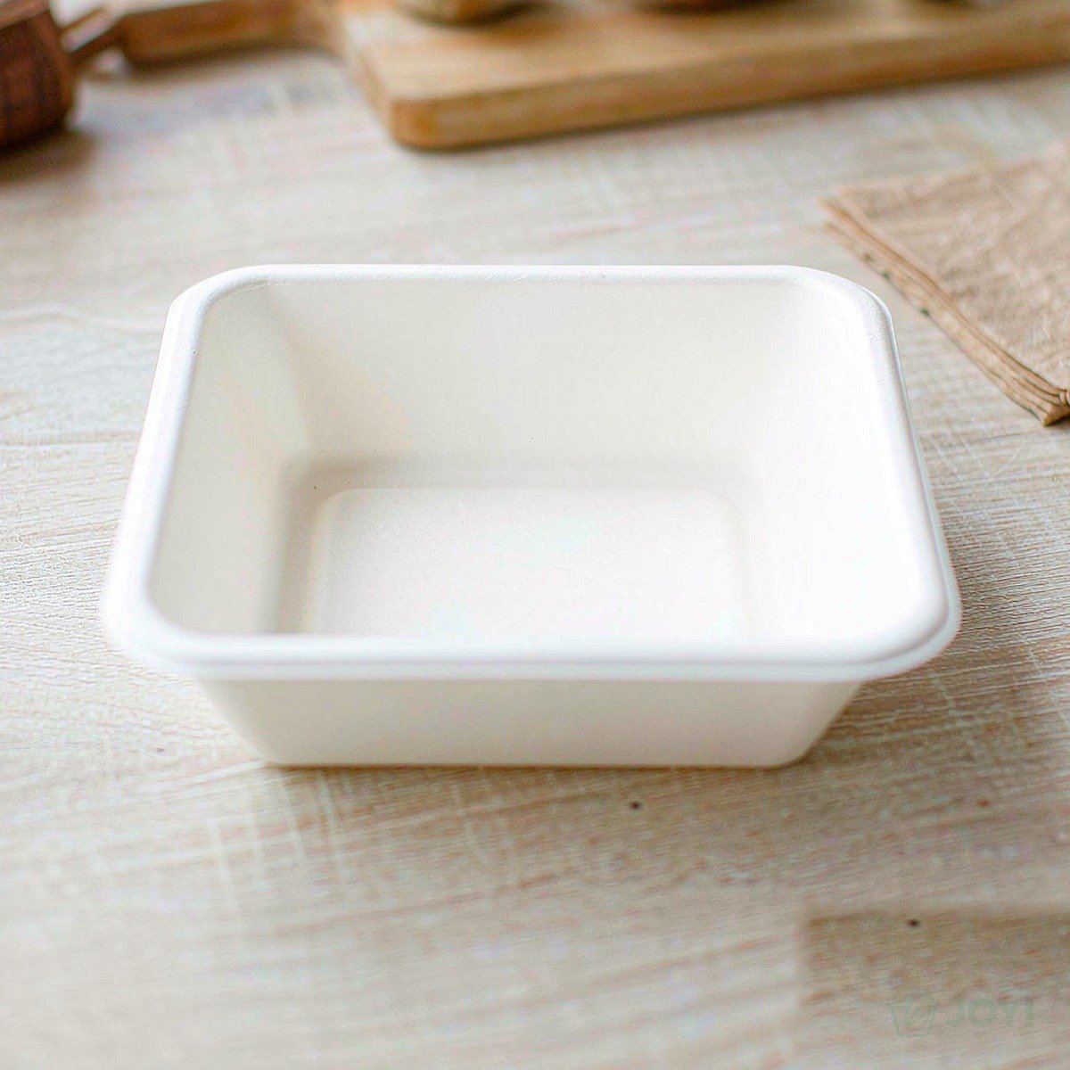 Compostable Plant Fibre Square Tray 210 x 210 x H18 mm