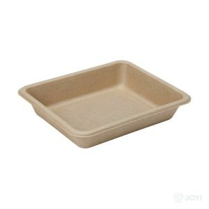 Compostable Plant Fibre Square Tray 230 x 170 x H30 mm