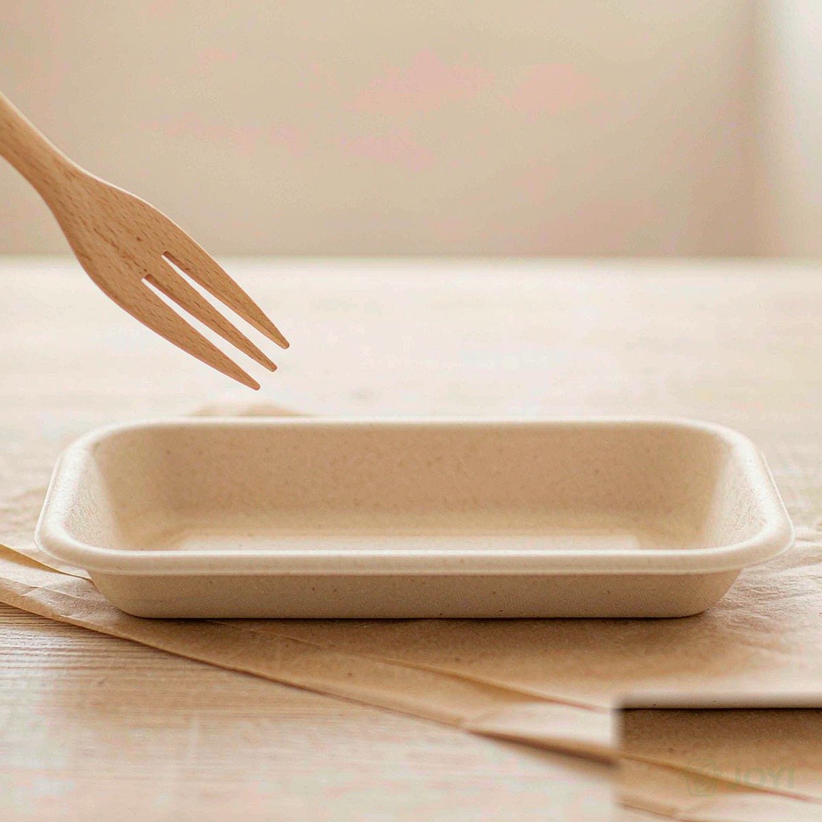 Compostable Plant Fibre Produce Tray 210 x 108 x H13 mm