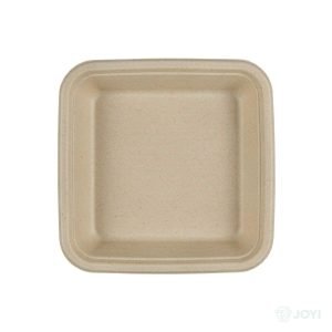 Compostable Plant Fibre 6" Square Plate 160 x 160 x H20 mm