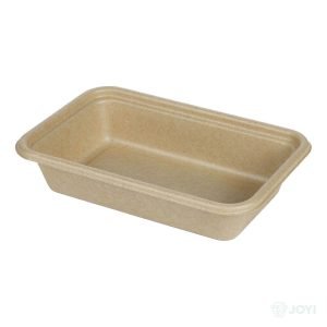 Compostable Plant Fibre 400ml Rectangular Bowl 160 x 95 x H34 mm