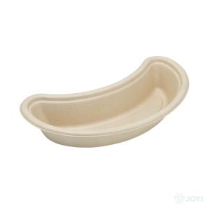 Compostable Bagasse Crescent-shaped Tray 248 x 110 x H48 mm