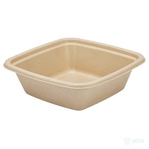 Compostable Bagasse 1000ml Square Bowl 204 x 204 x H50 mm