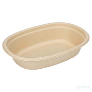 Compostable Bagasse 18 oz Oval Bowl 203 x 132 x H38 mm