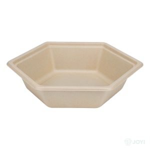 Compostable Bagasse 750ml Hexagonal Bowl 196 x 196 x H56 mm