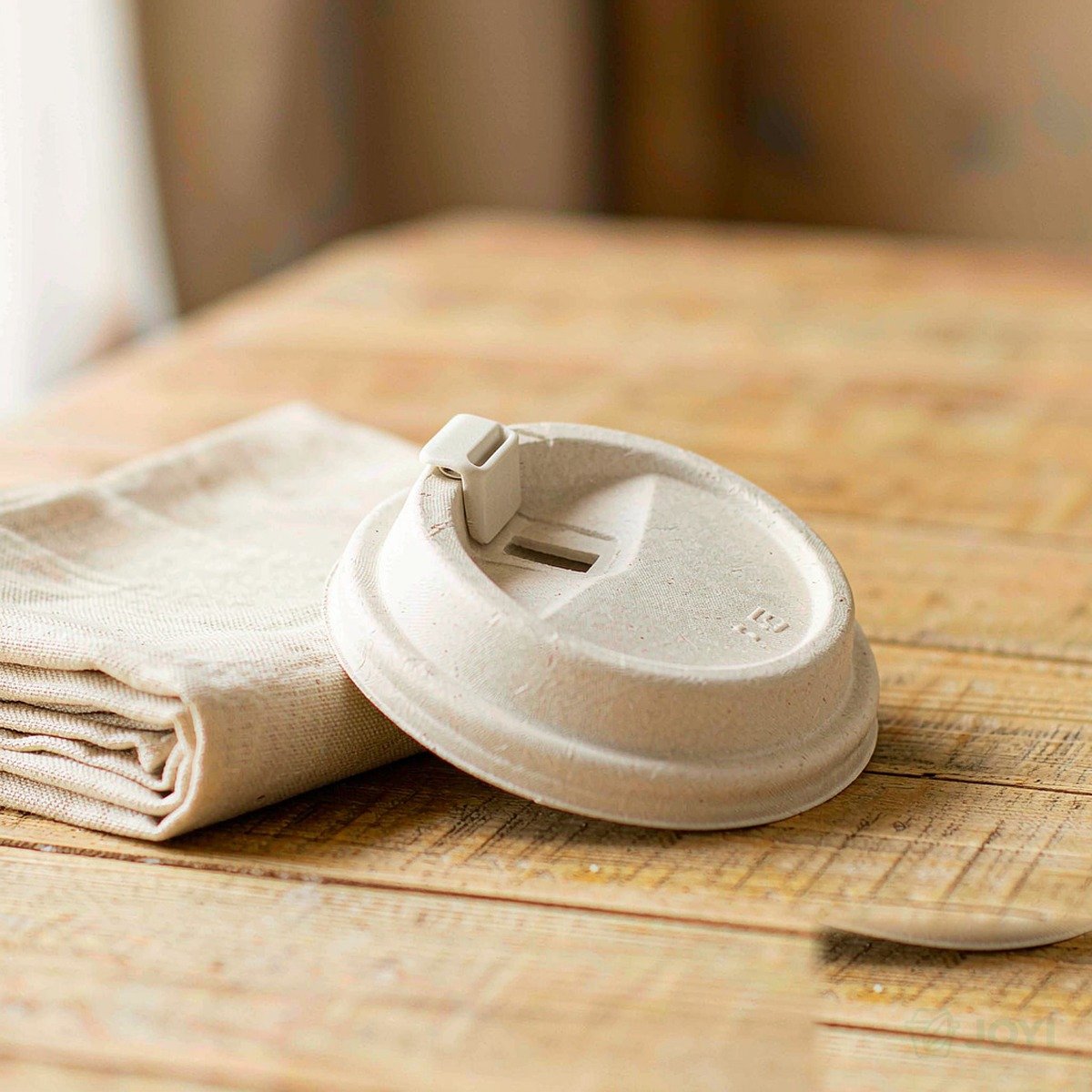 Compostable Bagasse 80 Flip Cup Lid Ø84 x H20 mm