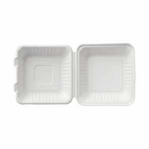 Compostable Bagasse 9" Clamshell Lock Box