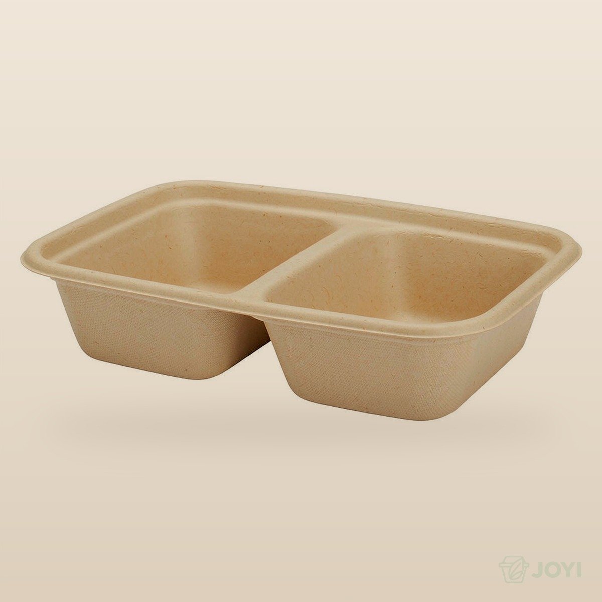 Compostable Bagasse 1000ml 2-Compartment Rectangular Container 230 x 135 x H65 mm - Image 3